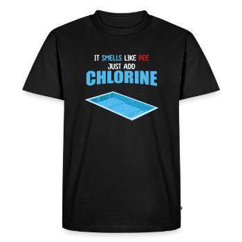 Ça sent l’urine ajouter du chlore à la piscine - T-shirt Premium bio Homme - noir - Devant - Nico (187cm)