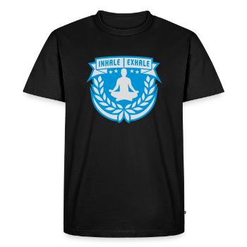 Inspirez expirez Yoga citation - T-shirt Premium bio Homme - noir - Devant - Nico (187cm)