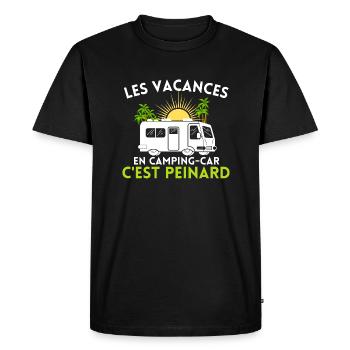 humour camping car vacances peinard - T-shirt Premium bio Homme - noir - Devant - Nico (187cm)