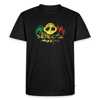 Selecta - DJ Musique Reggae Vintage de Jamaïque - T-shirt Premium bio Homme - noir - Devant - Nico (187cm)
