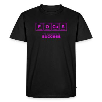 Funny sayings: The Elements of Success - FOCUS - Men's Premium Organic T-Shirt - black - Front - Nico (187cm)