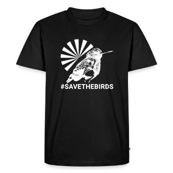 Gardiens de la nature #Kolibri #savethebirds - T-shirt Premium bio Homme - noir - Devant - Nico (187cm)