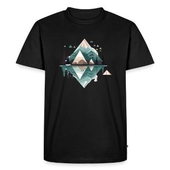 Minimalistic Mountains - Men's Premium Organic T-Shirt - black - Front - Nico (187cm)