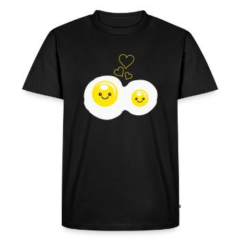 Fried Eggs Love - Men's Premium Organic T-Shirt - black - Front - Nico (187cm)