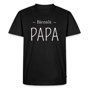 T-shirt Bientôt Papa, cadeau idéal pour père - T-shirt Premium bio Homme - noir - Devant - Nico (187cm)