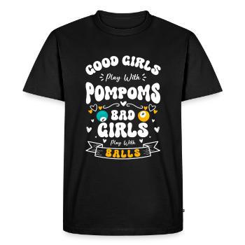 Bille blanche d’entraînement de billard - T-shirt Premium bio Homme - noir - Devant - Nico (187cm)