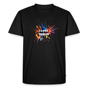 J’AIME BERLIN - T-shirt Premium bio Homme - noir - Devant - Nico (187cm)