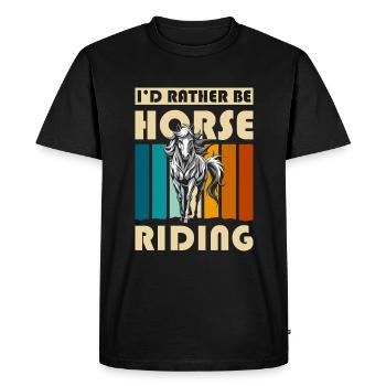Monter un animal équestre - T-shirt Premium bio Homme - noir - Devant - Nico (187cm)