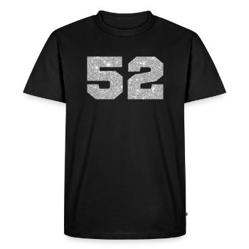 Number 52 Silver Glitter - 52nd Anniversary - Men's Premium Organic T-Shirt - black - Front - Nico (187cm)