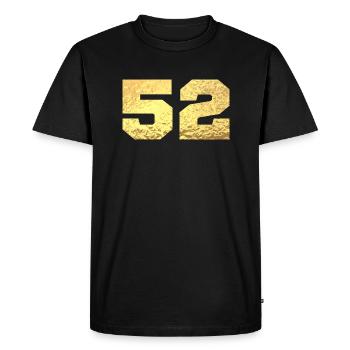 Number 52 Gold Glitter - 52nd Anniversary - Men's Premium Organic T-Shirt - black - Front - Nico (187cm)