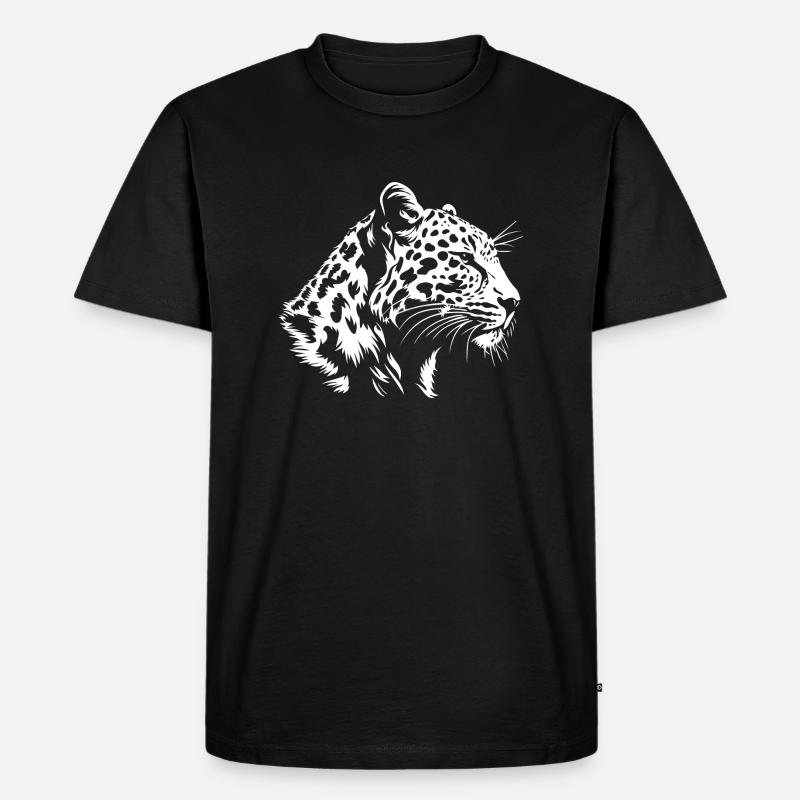 Leopard - Männer Premium Bio T-Shirt - Schwarz
