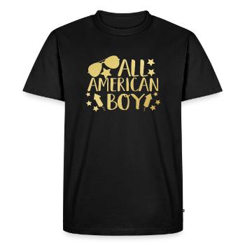 all american boy 4 juillet - T-shirt Premium bio Homme - noir - Devant - Nico (187cm)