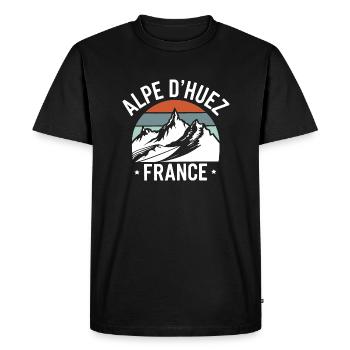 Alpe d'Huez - France - T-shirt Premium bio Homme - noir - Devant - Nico (187cm)