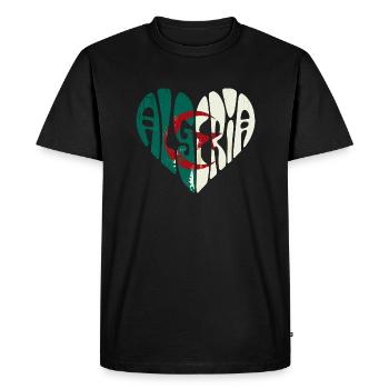 L'Algérie Dans Mon Cœur - T-shirt Premium bio Homme - noir - Devant - Nico (187cm)