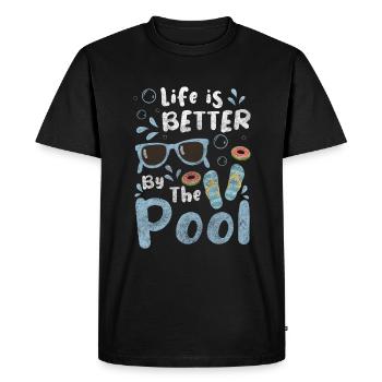 Natation Nageur Hobby Piscine extérieure - T-shirt Premium bio Homme - noir - Devant - Nico (187cm)