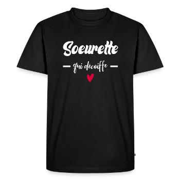 Femme Soeurette Qui Décoiffe Meilleure Soeur - T-shirt Premium bio Homme - noir - Devant - Nico (187cm)