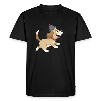 Chien mignon - T-shirt Premium bio Homme - noir - Devant - Nico (187cm)