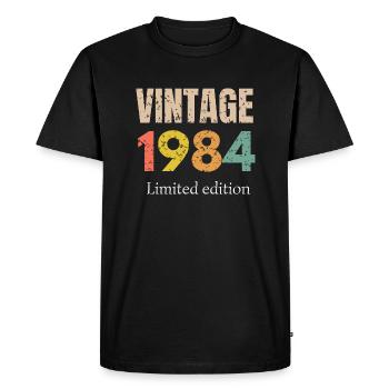 vintage 1984 limited edition - Anniversaire - T-shirt Premium bio Homme - noir - Devant - Nico (187cm)