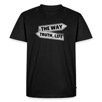 The Way, Truth, Life – John 14:6 - Men's Premium Organic T-Shirt - black - Front - Nico (187cm)