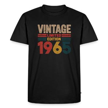 Vintage 1965 60th Birthday Gift 60 Years Old 60s - Men's Premium Organic T-Shirt - black - Front - Nico (187cm)