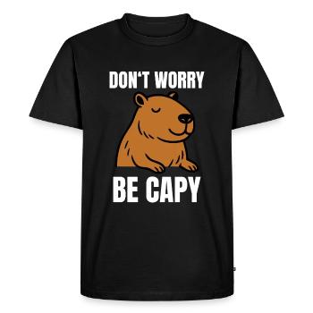 Funny Capybara Design - Men's Premium Organic T-Shirt - black - Front - Nico (187cm)