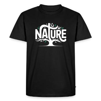 Nature - Coo Tree Logo - Men's Premium Organic T-Shirt - black - Front - Nico (187cm)