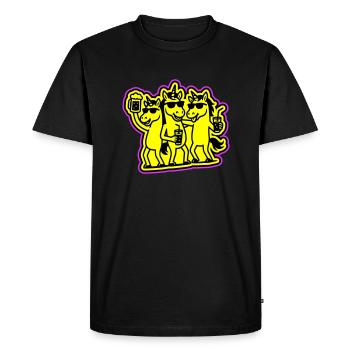 Fête de l’équipe des licornes - T-shirt Premium bio Homme - noir - Devant - Nico (187cm)