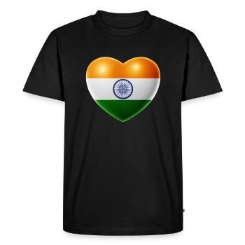 Coeur (Inde / Inde) - T-shirt Premium bio Homme - noir - Devant - Nico (187cm)