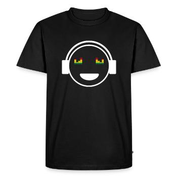 Audio Phil Smiley Écouteurs Music Lover Weiss - T-shirt Premium bio Homme - noir - Devant - Nico (187cm)