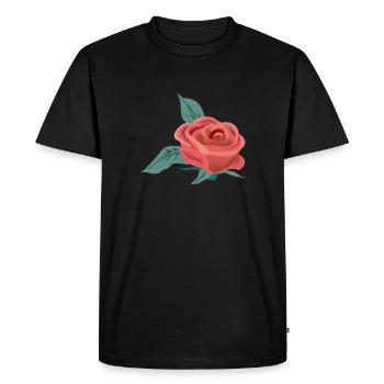 Rose flower - Men's Premium Organic T-Shirt - black - Front - Nico (187cm)