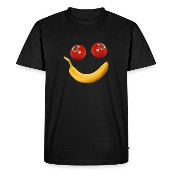 Smiley fruits vegetables - Men's Premium Organic T-Shirt - black - Front - Nico (187cm)