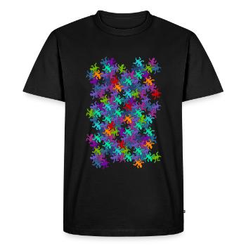 Escher Reptiles colorful mosaic - Men's Premium Organic T-Shirt - black - Front - Nico (187cm)