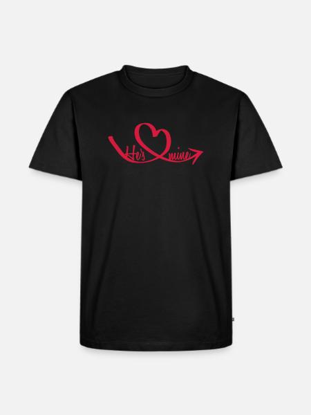 He's mine Heart - Men's Premium Organic T-Shirt - black