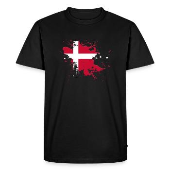 Drapeau du Danemark comme une touche de couleur - T-shirt Premium bio Homme - noir - Devant - Nico (187cm)