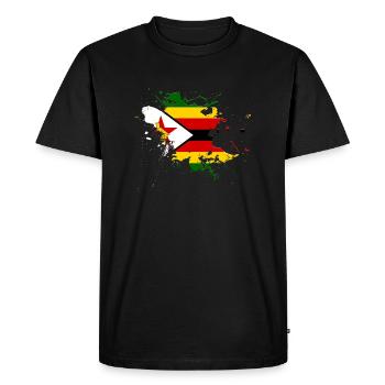 Drapeau du Zimbabwe comme une touche de couleur - T-shirt Premium bio Homme - noir - Devant - Nico (187cm)