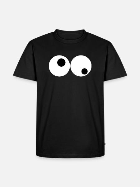 Pair of eyes Crazy look - Men's Premium Organic T-Shirt - black
