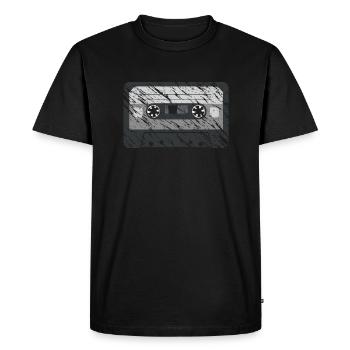 Oldschool retro vintage cassette 80s motif - Men's Premium Organic T-Shirt - black - Front - Nico (187cm)