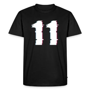 11 Eleven Eleven Number Effect Distorted Number - Men's Premium Organic T-Shirt - black - Front - Nico (187cm)