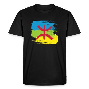 Amazigh Flag (Artistic variant) - Men's Premium Organic T-Shirt - black - Front - Nico (187cm)