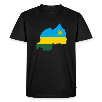 Rwanda flag - Men's Premium Organic T-Shirt - black - Front - Nico (187cm)