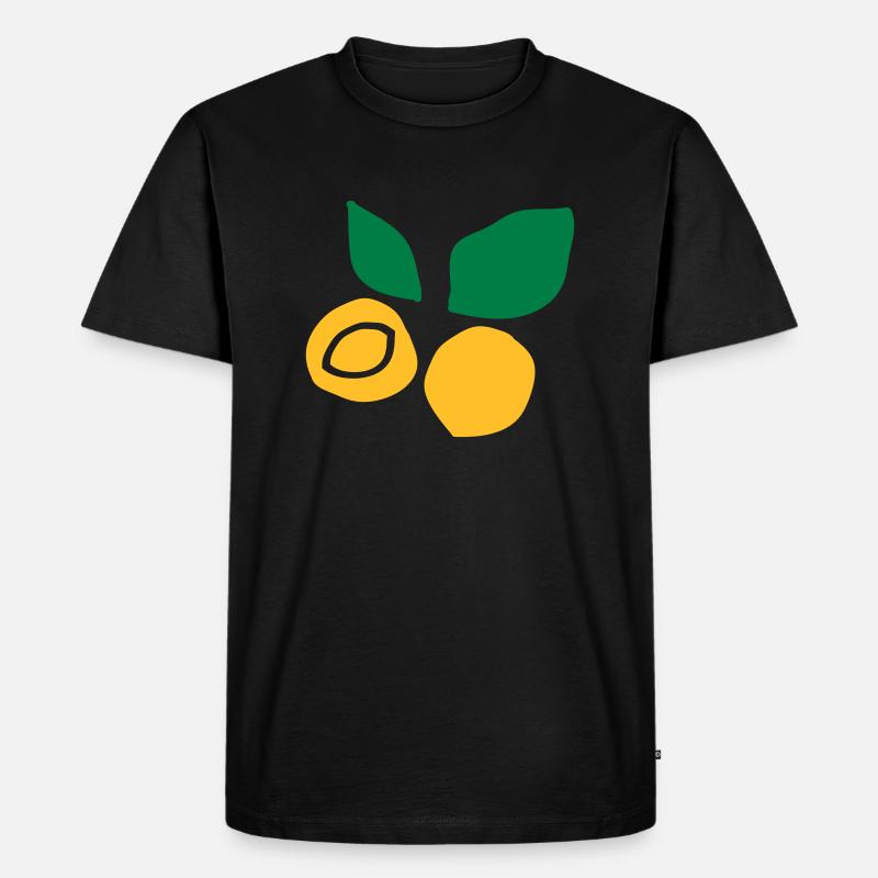 Aprikosenfrucht c2 - Männer Premium Bio T-Shirt - Schwarz