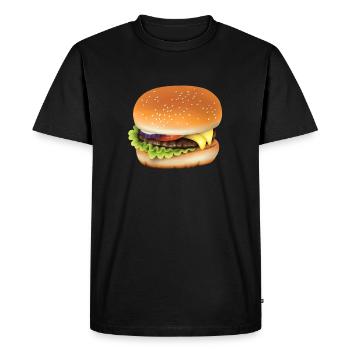 Hamburger - T-shirt Premium bio Homme - noir - Devant - Nico (187cm)