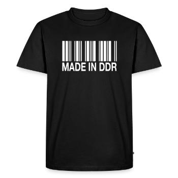 Fabriqué en DDR Barcode Strichcode - T-shirt Premium bio Homme - noir - Devant - Nico (187cm)