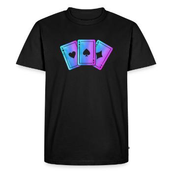 Poker Karten - Männer Premium Bio T-Shirt - Schwarz - Vorne - Nico (187cm)