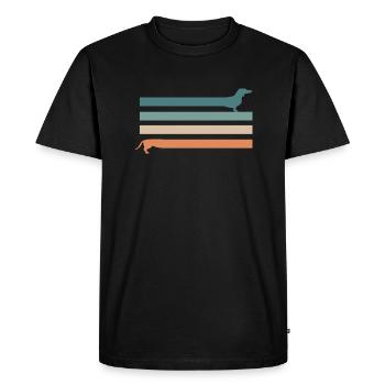 Teckel Rétro Vintage Roughhair Chien de teckel - T-shirt Premium bio Homme - noir - Devant - Nico (187cm)