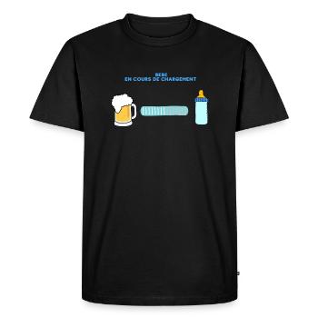 Bébé en cours - T-shirt Premium bio Homme - noir - Devant - Nico (187cm)