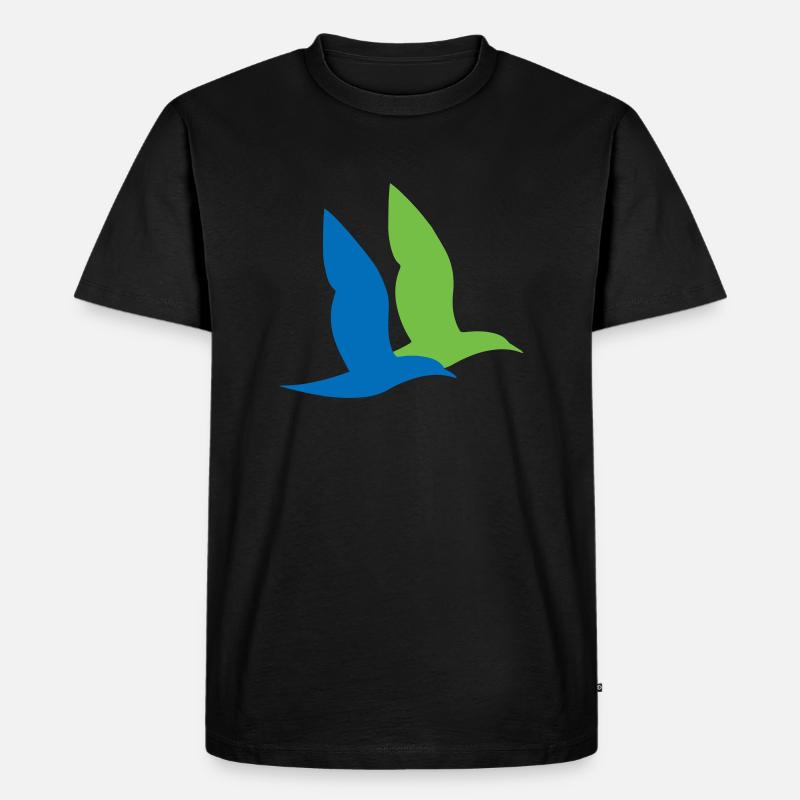 Doppelter Seevogel - Männer Premium Bio T-Shirt - Schwarz