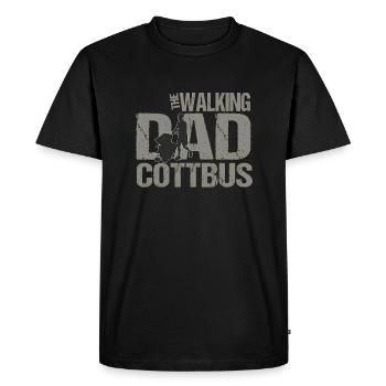 Le papa qui marche Cottbus - T-shirt Premium bio Homme - noir - Devant - Nico (187cm)