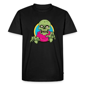 Chemise d’Halloween Zombie - T-shirt Premium bio Homme - noir - Devant - Nico (187cm)
