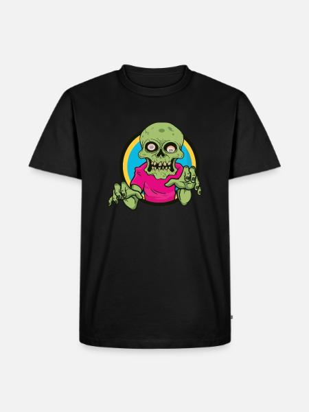 Zombie Halloween Shirt - Männer Premium Bio T-Shirt - Schwarz